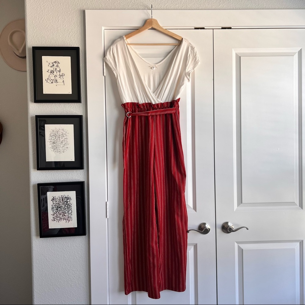 Wide Leg Belted Jumpsuit